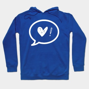 White heart and an exclamation point Hoodie